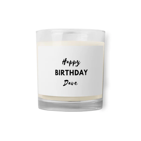 Personalized Glass Jar Soy Wax Candle - Unisex Gift Ideas